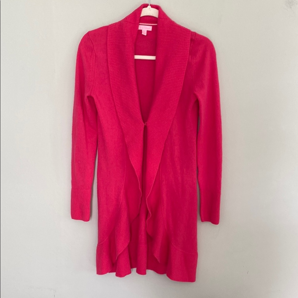 Lilly Pulitzer Women’s Pink Cardigan Sweater Lightweight 100% cashmere Size XS